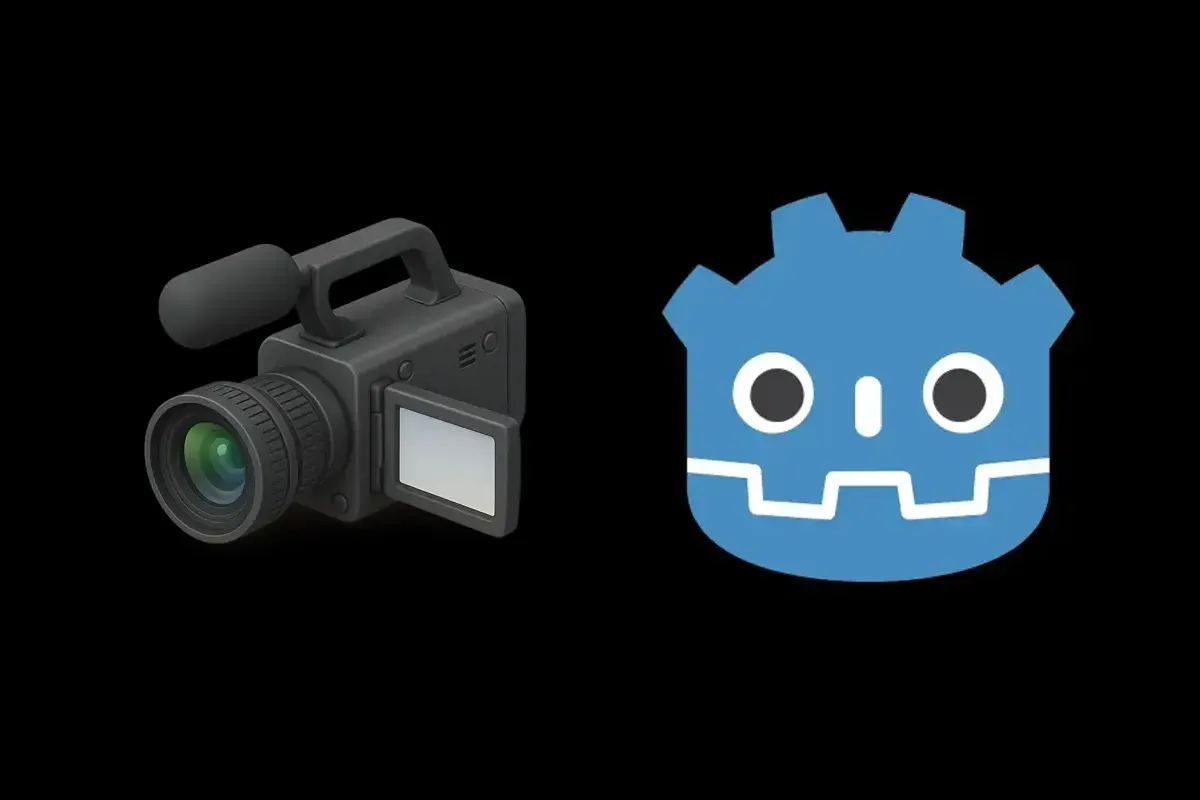 Logo of Godot in the center of a grid background