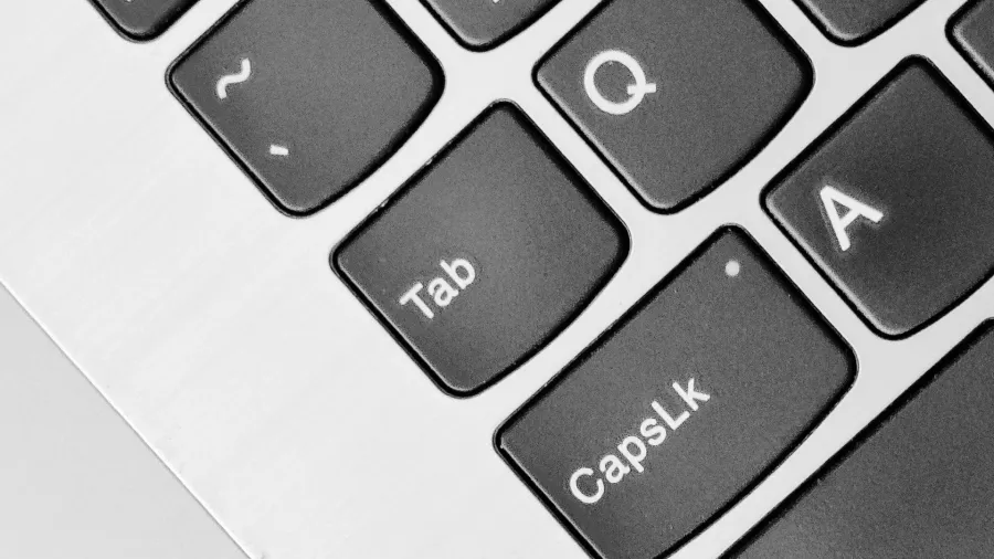 The Tab key on a keyboard