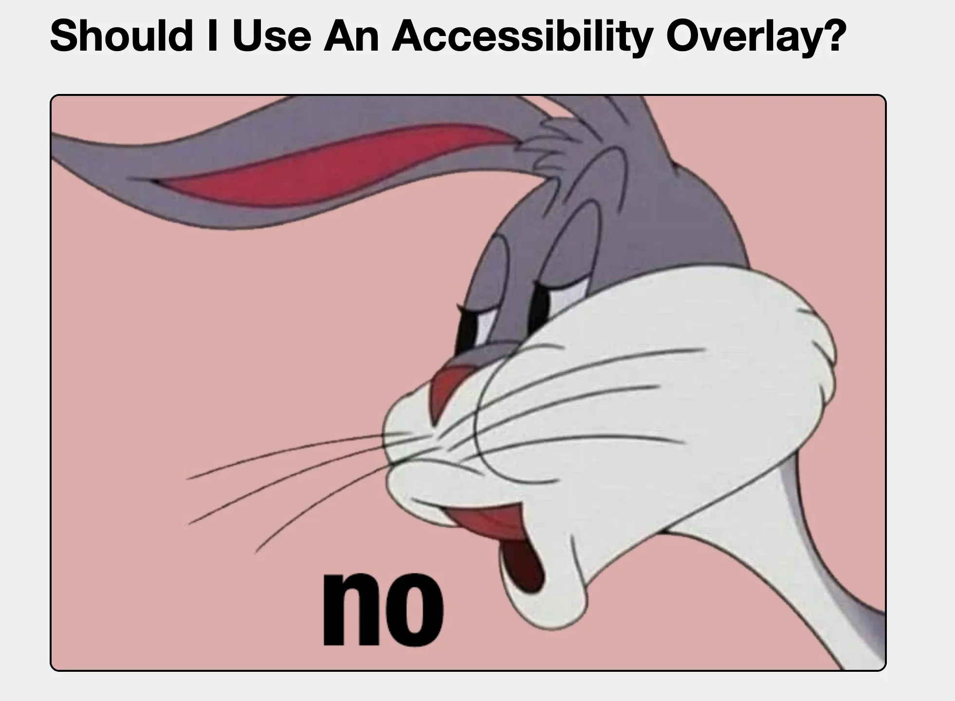 Bugs Bunny saying no