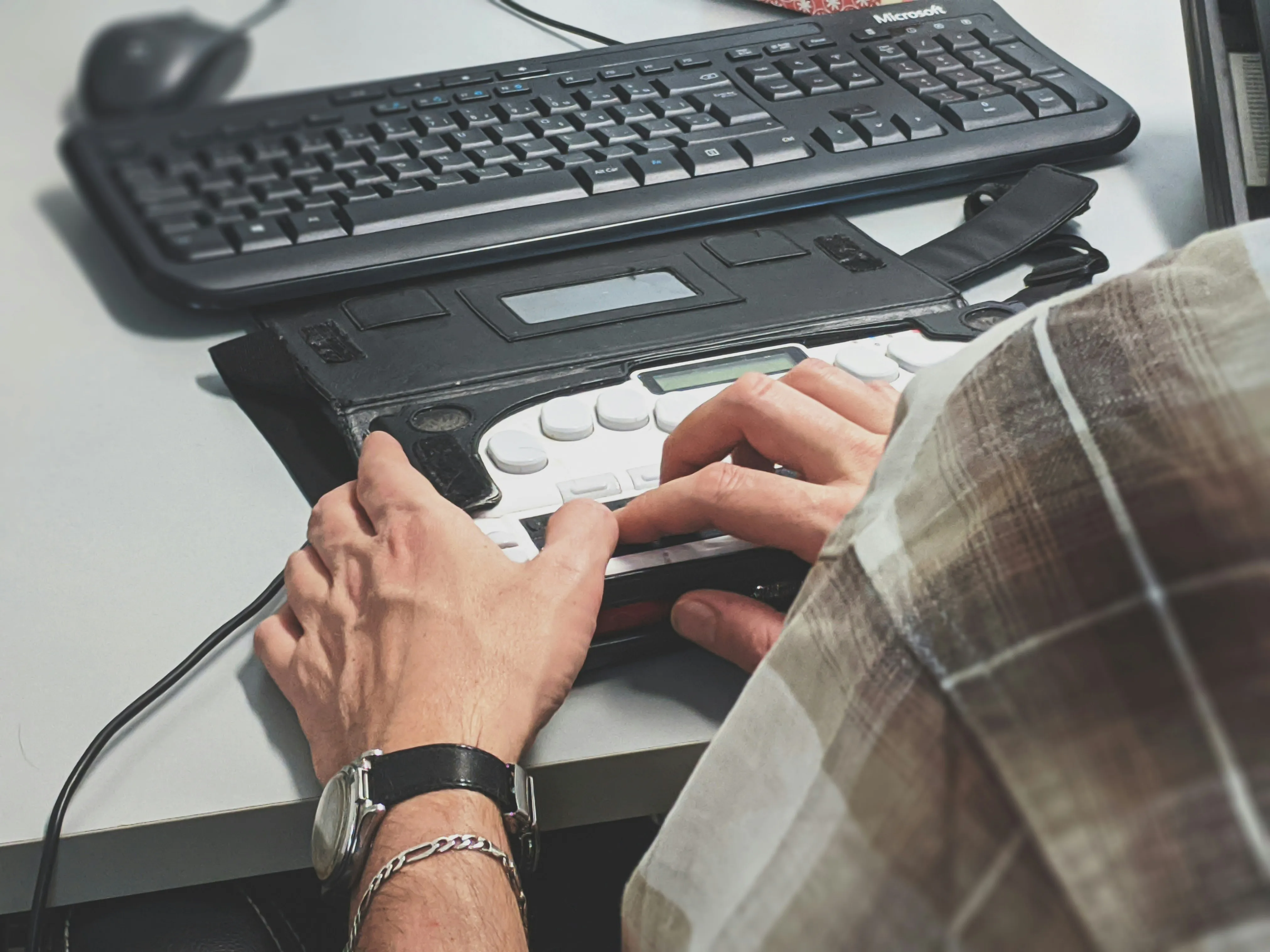 Web design mockups on a dual monitor setup