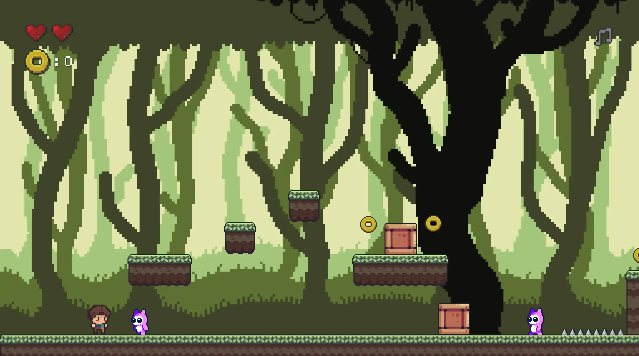 Shot of a pixel art game in 2D for a side platform